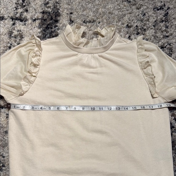 Who What Wear Ivory Blouse with Ruffles - Picture 8 of 12